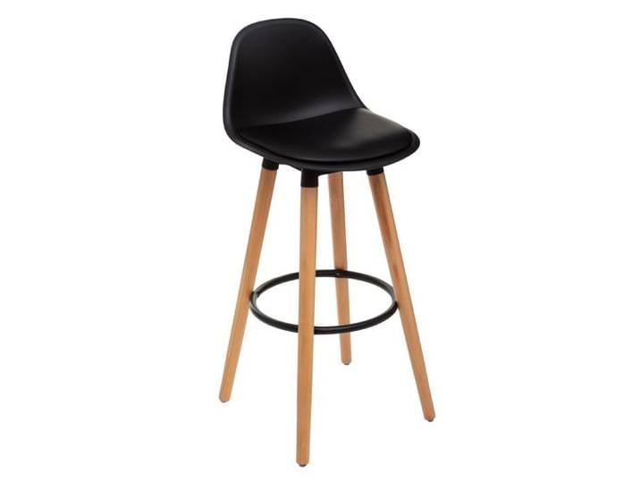 Toilinux - 4 Tabourets de bar scandi Maxon - H. 92 cm - Noir
