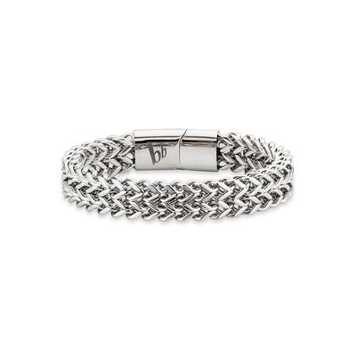 Armband BRUNO BANANI "Schmuck Geschenk Armkette Ankerkette 12 mm breit Silber" Gr. 23, silber (edelstahlfarben), Armbänder, Herren, 23, Edelstahl, Armband