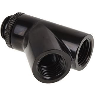 Alphacool Eiszapfen Y-Verbinder 45° - G1/4 drehbar - 2x Innen 1x Außengewinde - Deep Black