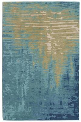 Lush Decor Corsica Reflection Blue/ Green Abstract Indoor Wool Rug