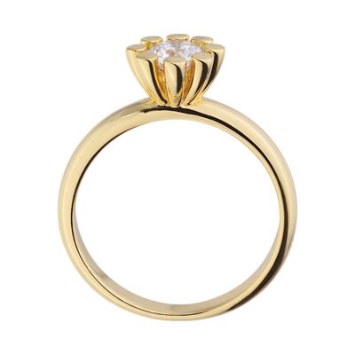 Fingerring JOBO "Ring" Gr. 50, gold (vergoldet), Fingerringe, Damen, 50, Silber 925 (Sterlingsilber), Fingerring, 925 Silber vergoldet mit Zirkonia
