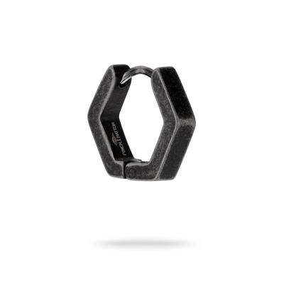 Single-Creole FYNCH-HATTON "Schmuck Geschenk Edelstahl Ohrring The Hexagon", braun (antikfarben), Ohrringe, Herren, Edelstahl