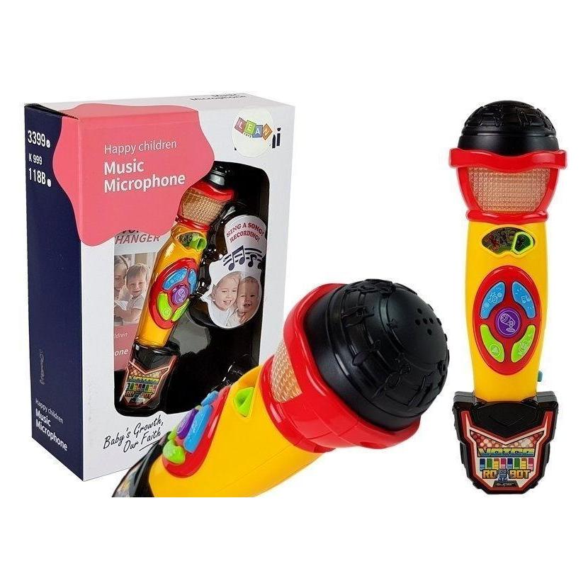 Lean Toys Gelb-schwarzes Karaoke-Mikrofon, das Lieder aufnimmt (33407580)