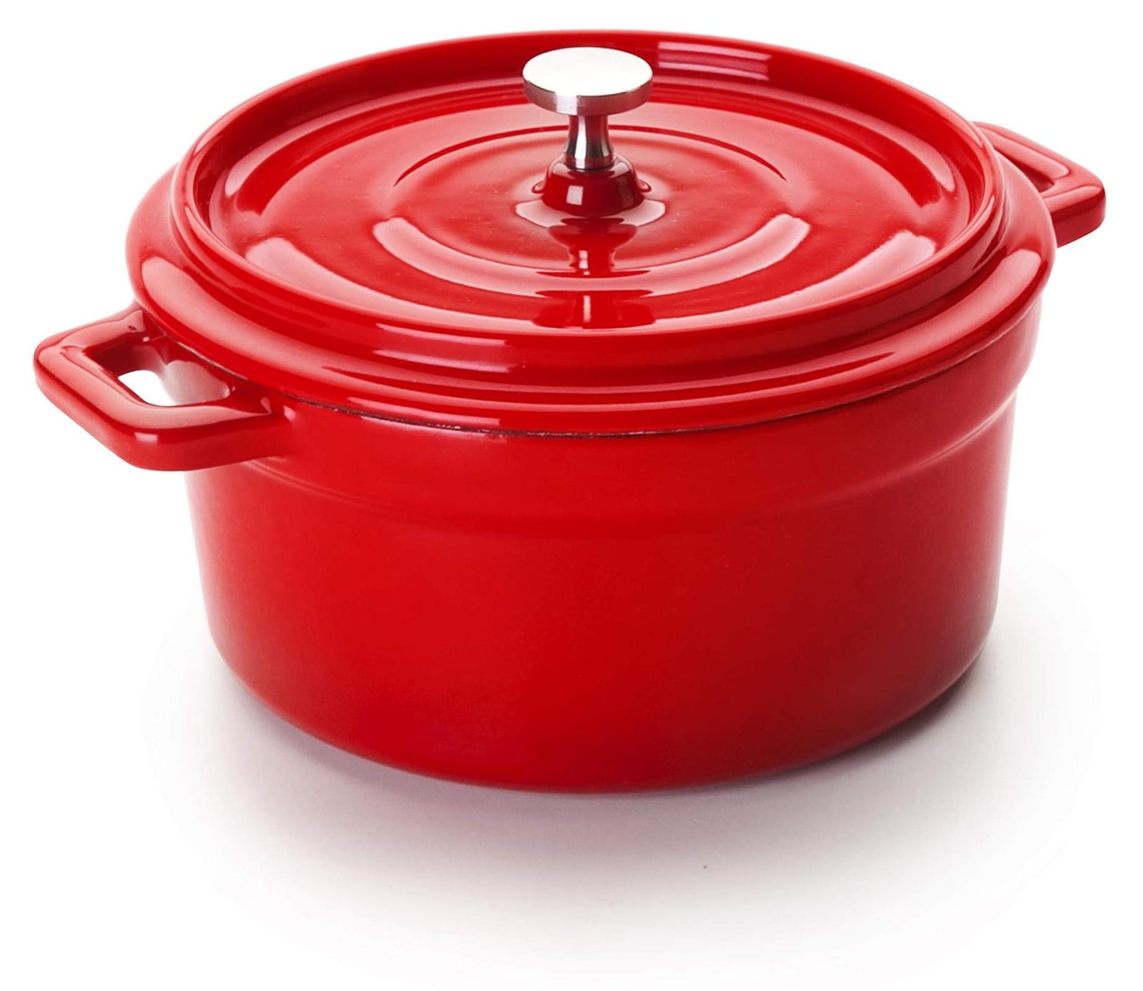 Ibili Menaje Cocotte mini braadpan van geëmailleerd gietijzer, rood, 500 ml, 13 x 8 cm