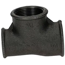 Temperguss Fitting schwarz T-Stück reduziert 1 1/4" x 1 1/4" x 1"