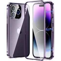 Cover-Discount iPhone 15 Pro - Magnetische Schutzhülle mit Panzerglas violett (Apple iPhone 15 Pro), Smartphone Hülle, Violett