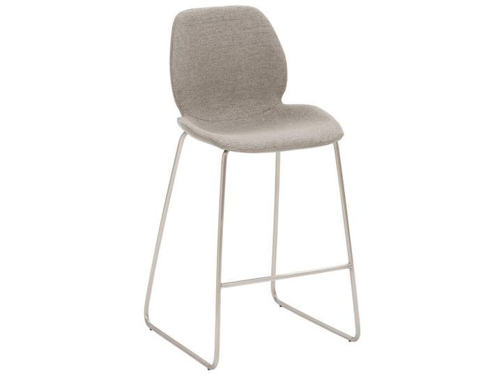 Novel Barhocker, Edelstahl, Hellgrau, Metall, Kufe, 49x97x52 cm, Esszimmer, Barmöbel, Barhocker