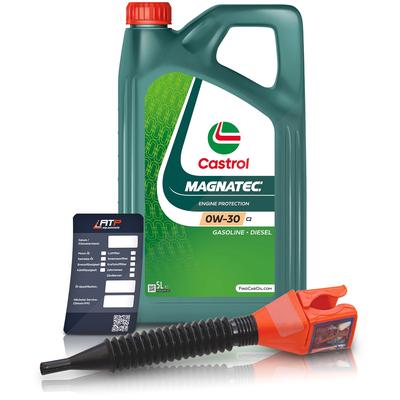 Castrol 5 L Magnatec 0W-30 C2 + Ölwechsel-Anhänger + Einfülltrichter [Hersteller-Nr. 15F6BD]
