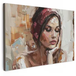 LEINWANDBILD Frau - Lackierung - Porträt - Modern Wohnzimmer Groß 120x80 cm