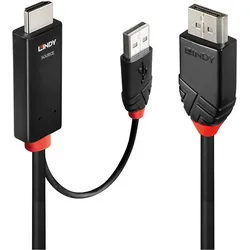 Lindy HDMI an DisplayPort Adapterkabel (1 m), Videokabel, Schwarz