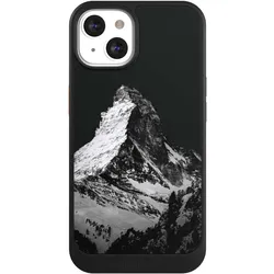 Nivocase Hülle für Apple iPhone 13 Handyhülle NIVOcore Case Schwarz Alpspitze Berg Schnee (Apple iPhone 13), Smartphone Hülle, Schwarz