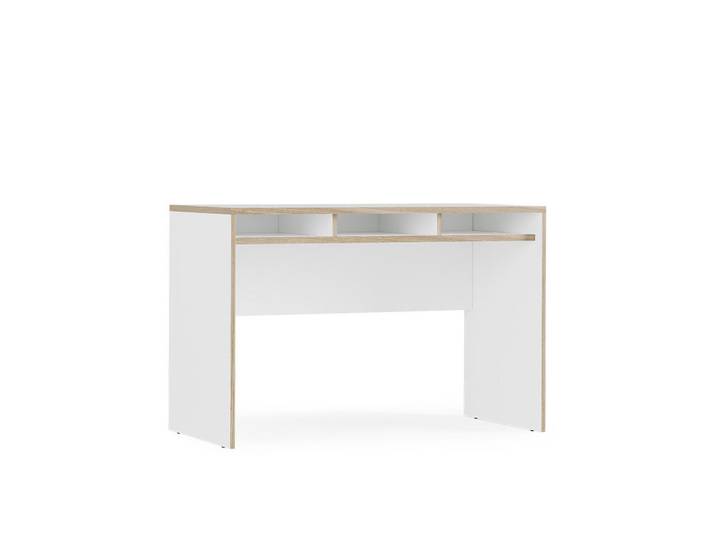 Vicco Schreibtisch Tetrix Weiß 112 x 55 cm mit 3 Fächern, Holzwerkstoff, Rechteckig, 112x75x55 cm, Büromöbel, Schreibtische, Bürotische