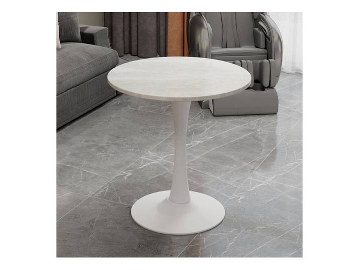 GLP Esstisch Runder Esstisch mit Sinterstein Tischplatte in Marmoroptik, 70 cm Ø (Gestell aus Metall, kratzfest und hitzebeständig), für kleine Räume und Apartments