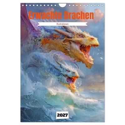 Erwachte Drachen - Illustrationen (Wandkalender 2027 DIN A4 hoch), CALVENDO Monatskalender
