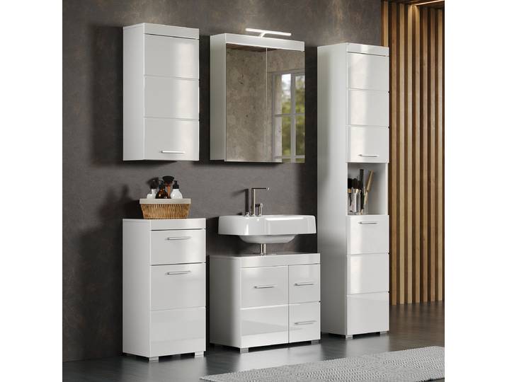 Waschbeckenunterschrank Amanda 1 Tür 60 x 56 x 34cm Weiß