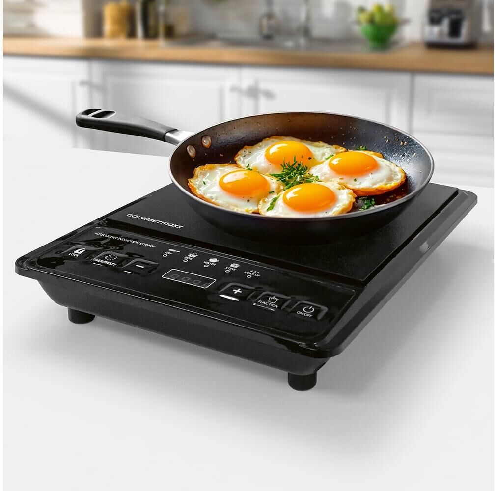 GOURMETMAXX Einzel-Induktionskochplatte "Single", schwarz, B:28cm H:6,5cm, Kochplatten, Einzel-Induktionskochplatte schwarz Einheitsgröße