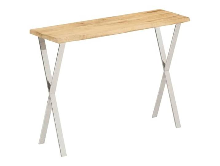 KGTKGTYER Konsolentisch Massivholz Mango, Baumkante Flur-Möbel X-Beine, Industrieller Stil, Für Wohnzimmer & Flur, Unikat-Optik