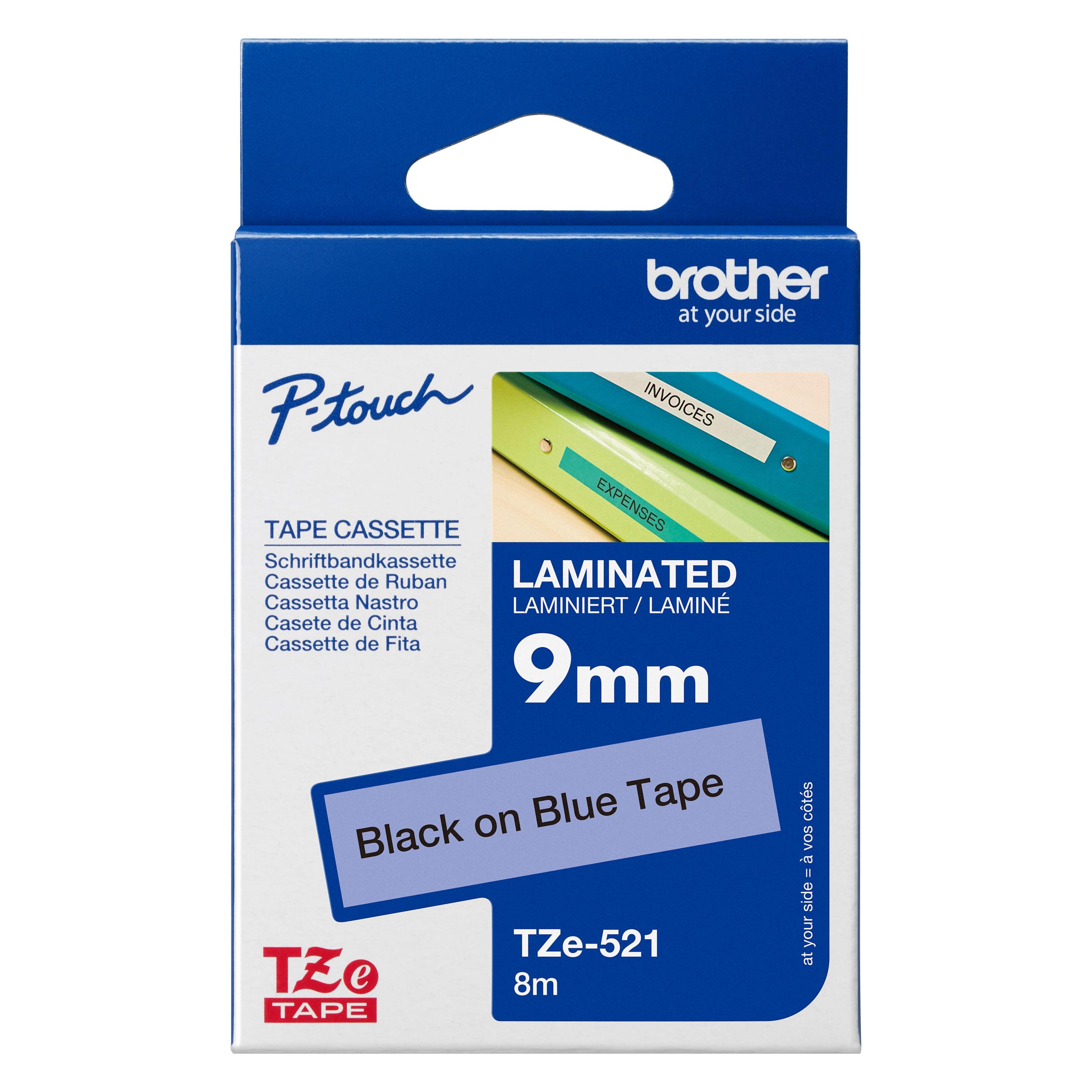 Brother Tze-521 (0.90 cm, Schwarz, Blau) (TZ-521)