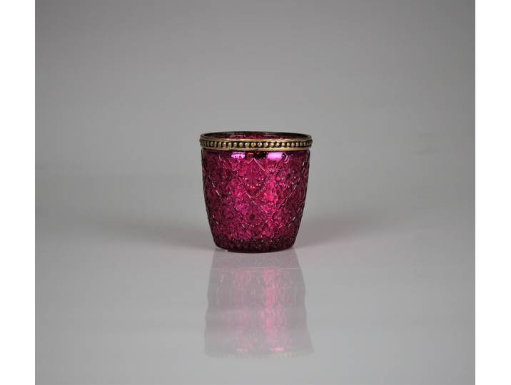 Windlicht AM DESIGN aus Glas , pink, B:9cm H:9cm, Glas, Kerzenhalter, Windlicht, 3er Set, BxH: 9x9 cm