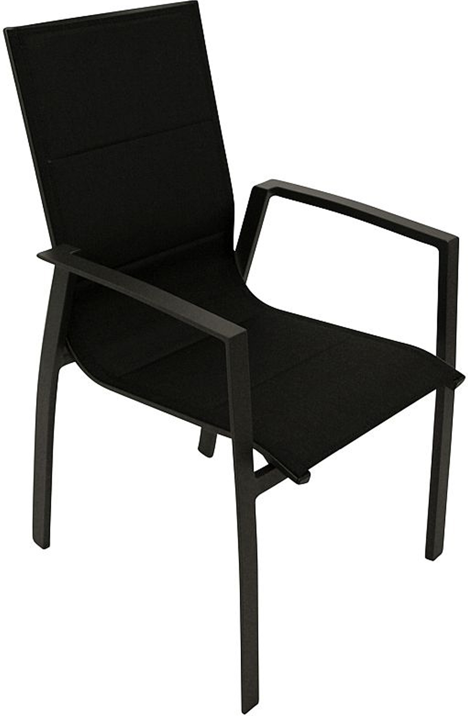 TPFGarden 4ER-SET STAPELSESSEL Wallasey - Gartenstuhl aus pulverbeschichtetem Aluminium, Farbe anthrazit, Sitz und Rückenlehne aus Kunstgewebe, BxTxH: 57.5x61x91 cm
