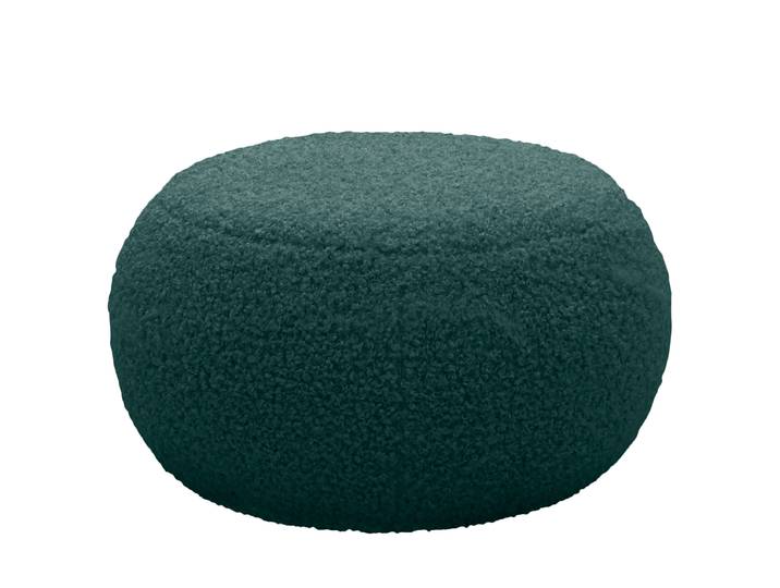 Repose-pieds capitonné STOOLA 65cm Bleu Tissu teddy Rola: Pétrole