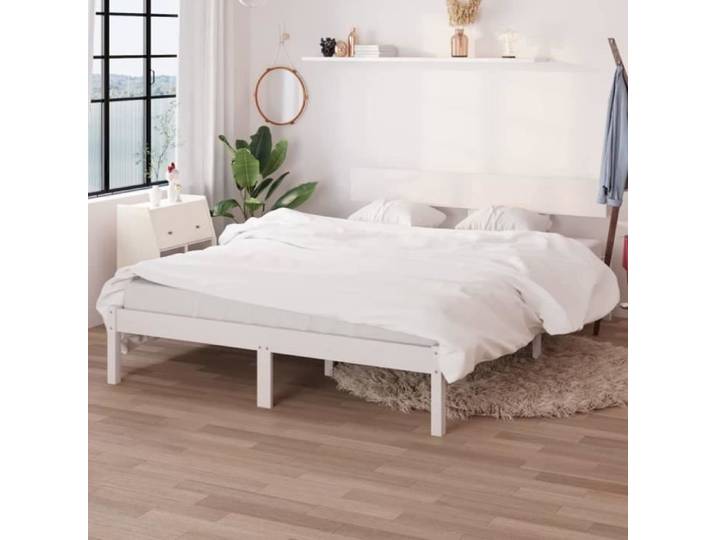 BESTLIFE - Mode Cadre de lit Blanc Bois de pin massif 140x190 cm - BEST MEUBLE(3048)