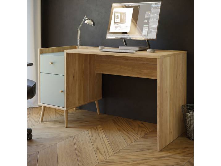 Bureau 140 x 77 x 60cm Vert/Marron