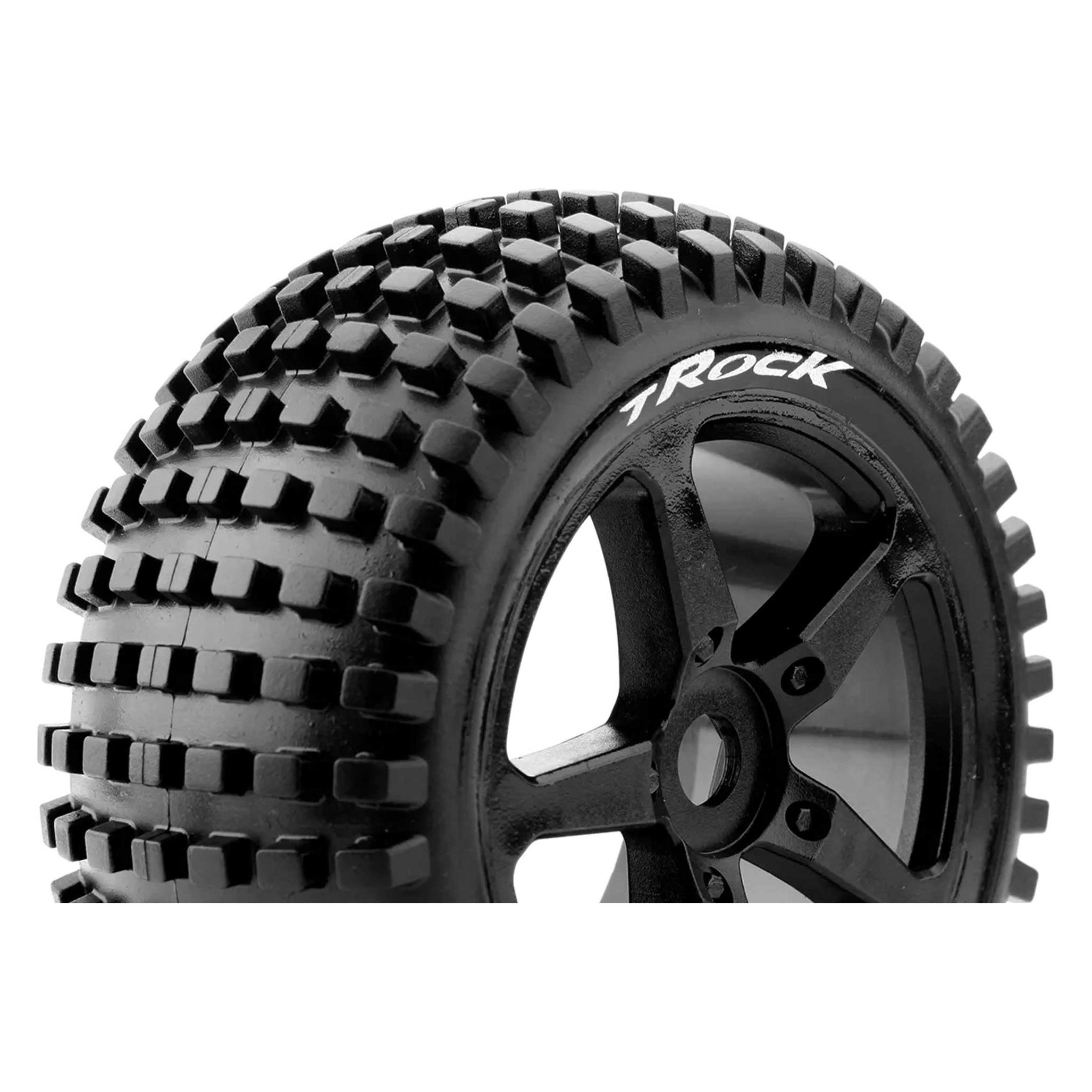 Louise T-Rock Reifen soft auf Felge schwarz 17mm (2) 1/8 Truggy (LOUT3251SB)
