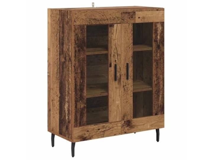 GHVBNMF Sideboard Altholz-Optik 69,5x34x90 cm Kommode mit 2 Türen Freistehende Anrichte für Flur und Wohnzimmer mit Fächern zur strukturierten Aufbewahrung im Haushalt.