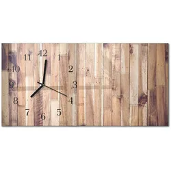 WANDUHR aus Glas 60x30 cm - Holzbretter