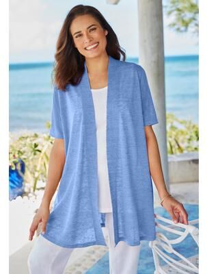 Plus Size Women's Lightweight Open Front Cardigan Sweater by Woman Within in French Blue (Size 4X)