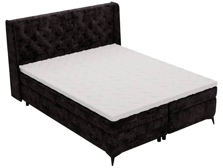 Boxspringbett ZARA schwarz 180x200cm halbfest