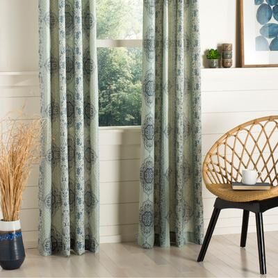 "SAFAVIEH Florina Linen Home Accent, Blue - 96"" L x 52"" W"