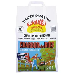 Industrie Bois Rousseau, Holzkohle, Sac 20l Charbon Bois Perigord