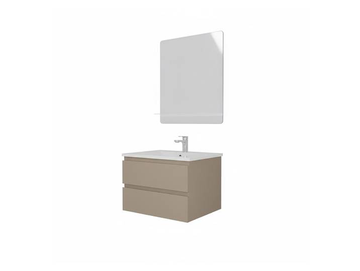 Ensemble meuble simple vasque 60 cm + robinet + miroir