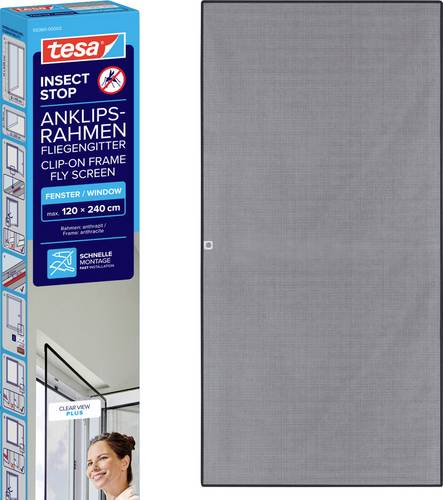 Tesa Insect Stop 55360-00002-00 Fliegengitter (B x H) 1.2m x 2.4m Anthrazit 1St.