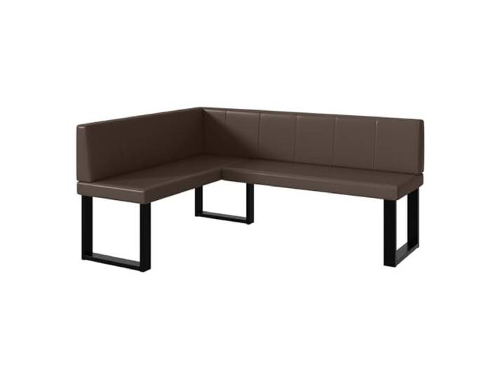 MEBLINI Eckbank für Esszimmer - Küchenbank - Essecke - Sitzecke Küche - Peter - U-Beine 128x168x87cm Links - Braun Kunstleder
