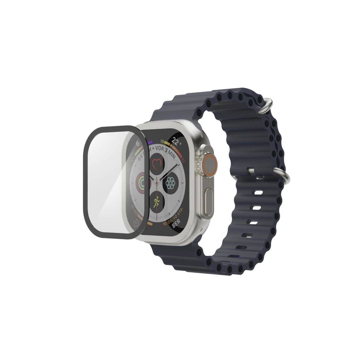 Hama 210969 Super Hybrid 49 mm Displayschutz Apple Watch Ultra 3 (Schwarz, Transparent) 00210969