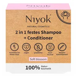80g Niyok 2 in 1 festes Shampoo + Conditioner - Soft blossom