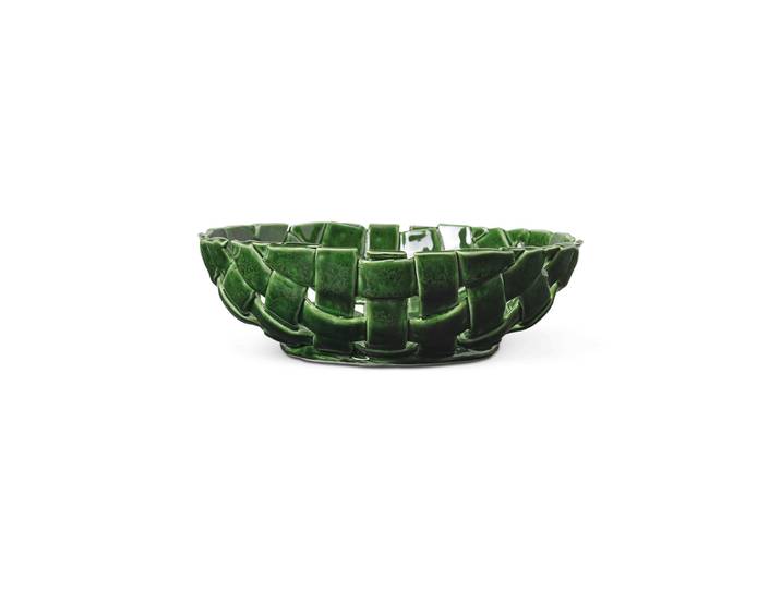 Ferm Living - Corbeille Plait - Vert - Céramique émaillée - Designer Trine Andersen