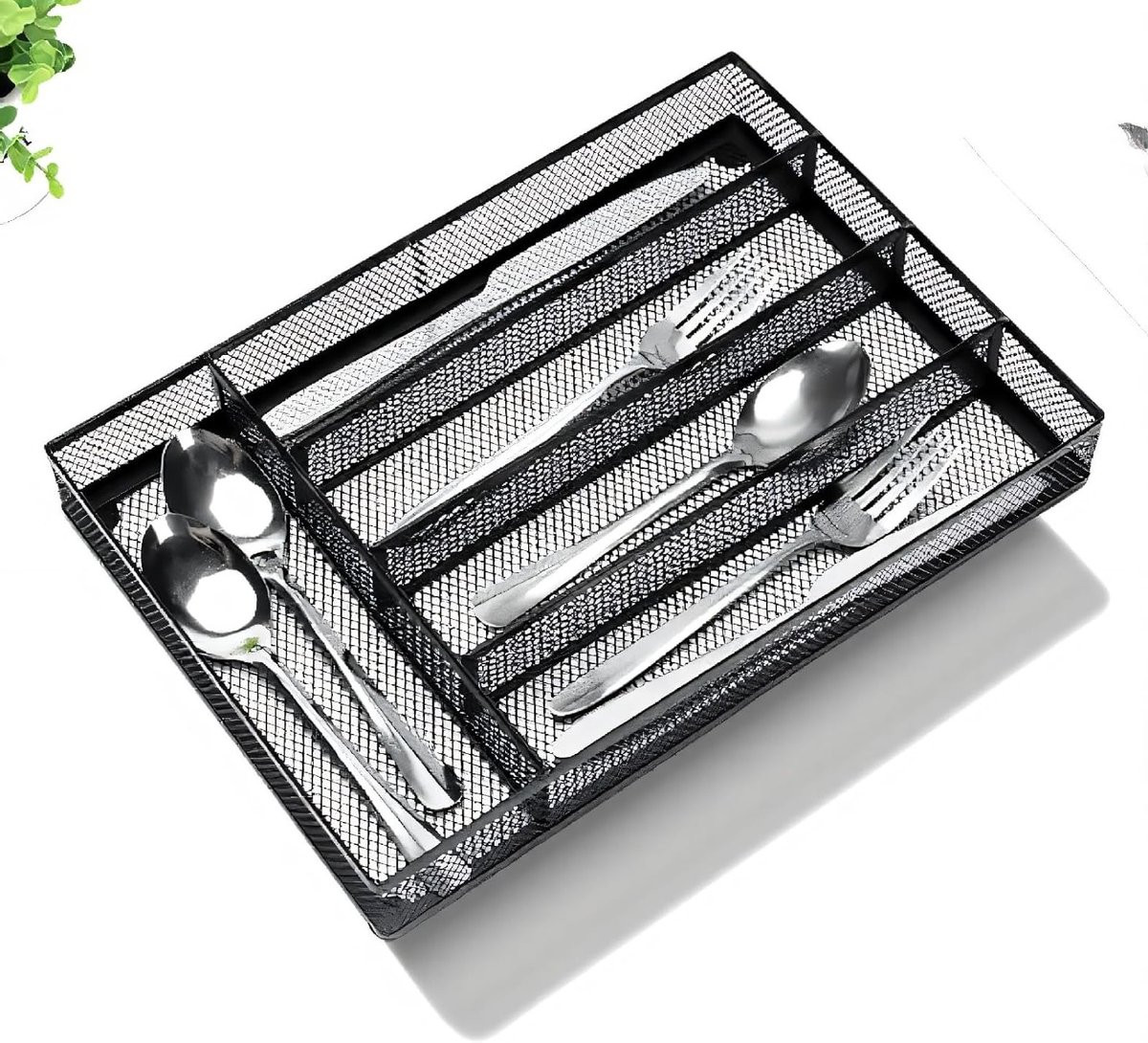 Antislip Mesh Besteklade Organizer van Carbon Staal voor Keukentrekken