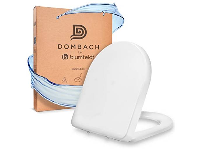 Dombach® Premium Abattant WC avec frein de chute\, Amovible (Blanc)\, Abattant WC frein de chute\, couvercle WC\, lunette WC\, siège WC\, cuvette\, Forme D