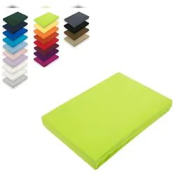 EXKLUSIV HEIMTEXTIL Topper Jersey Spannbettlaken  140x200 - 160x200 cm Apfelgrün