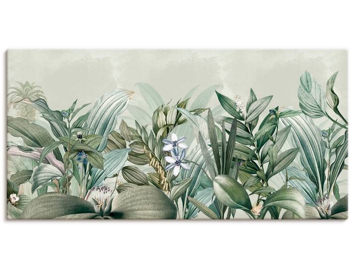 Wandbild ARTLAND Exotischer Floral Garten Landschaft , grün (farbe bild(er): grün), B:40cm H:20cm, Bilder, Wandbild, als Alubild, Leinwandbild, Poster, Wandaufkleber in verschied. Grössen