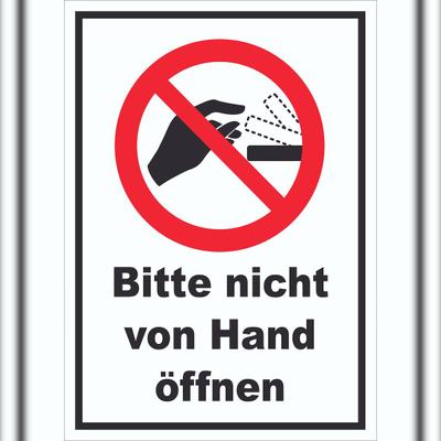HB-Druck Bitte nicht von Hand öffnen Schild A4 (210x297mm)