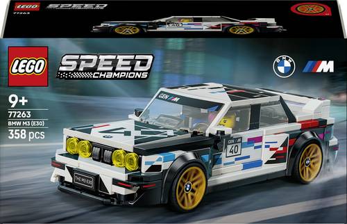 77263 LEGO SPEED CHAMPIONS BMW M3 (E30) Bauset BMW-Spielzeugauto mit 1 Minifigur am Steuer Spielset mit nachgebildetem