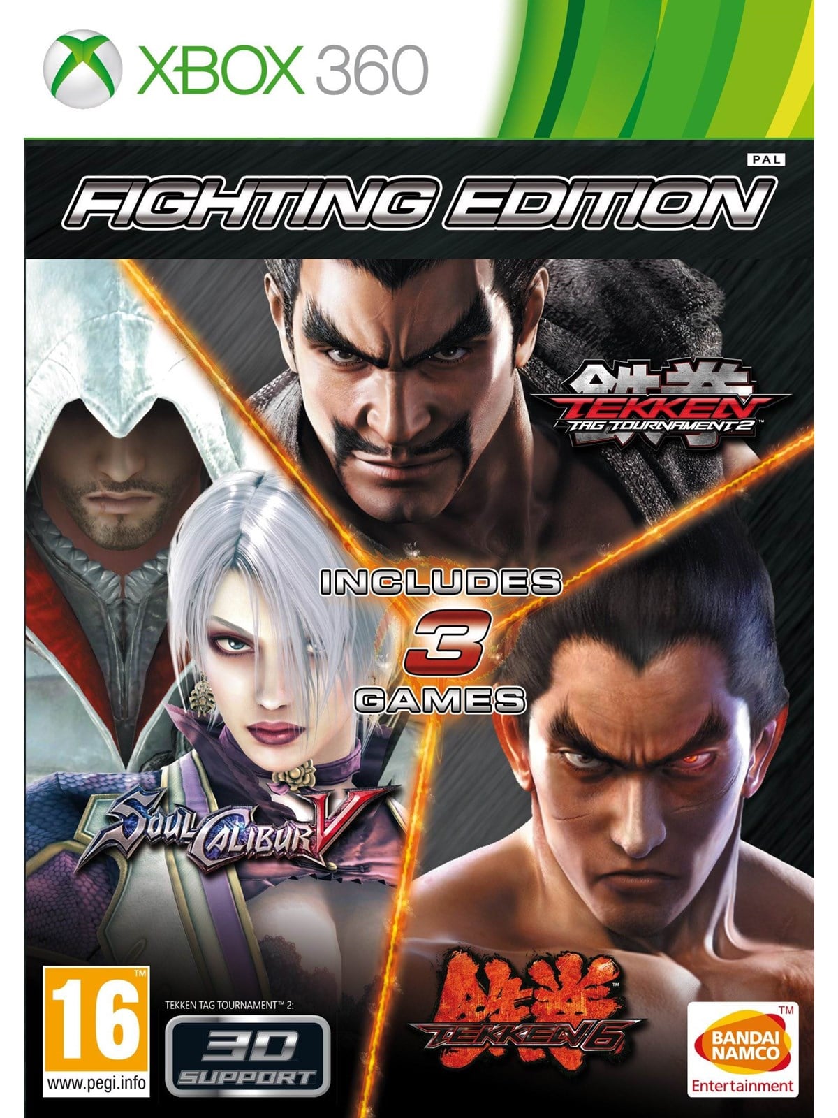 Fighting Edition: Tekken Tag 2 Tekken 6 & Soulcalibur V - Microsoft Xbox 360 - Samlung - PEGI 16