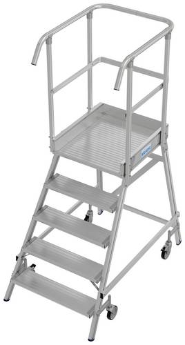 Krause 821034 Aluminium Podestleiter fahrbar, Montage mit Werkzeug Arbeitshöhe (max.): 3.20m Aluminium 39kg