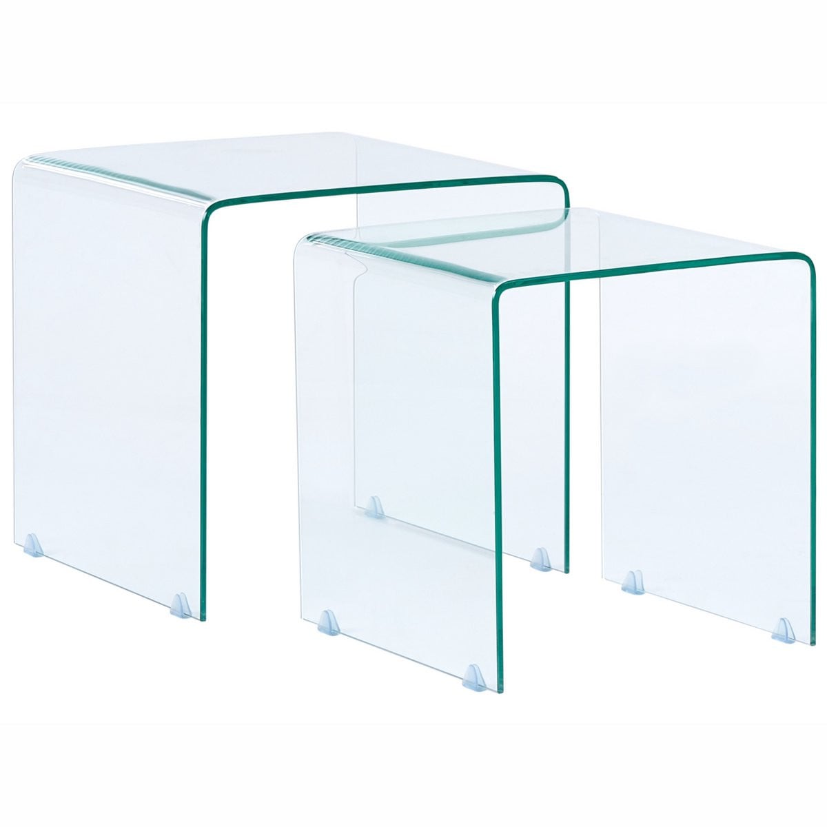 Beliani Kendall Bijzettafel set - Transparant - Veiligheidsglas