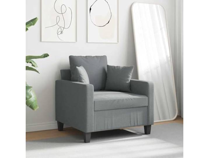 KTHLBRH Sessel hellgrau 60 cm aus Stoff Gestell aus Metall, gepolsterte Armlehnen, Schaumstoff, max. 110 kg, modernes Design